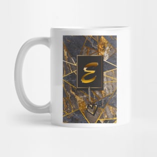 Marble Mosaic Golden Glitters Monogram E Mug